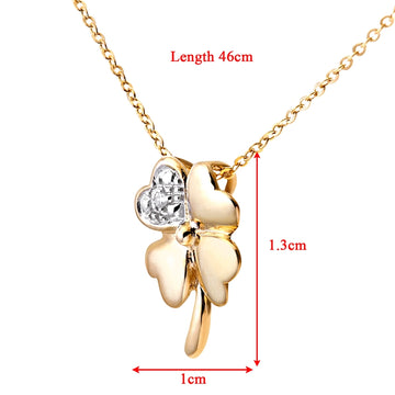 Diamond Pave Lucky Clover Pendant In UK Hallmarked 9ct Yellow Gold